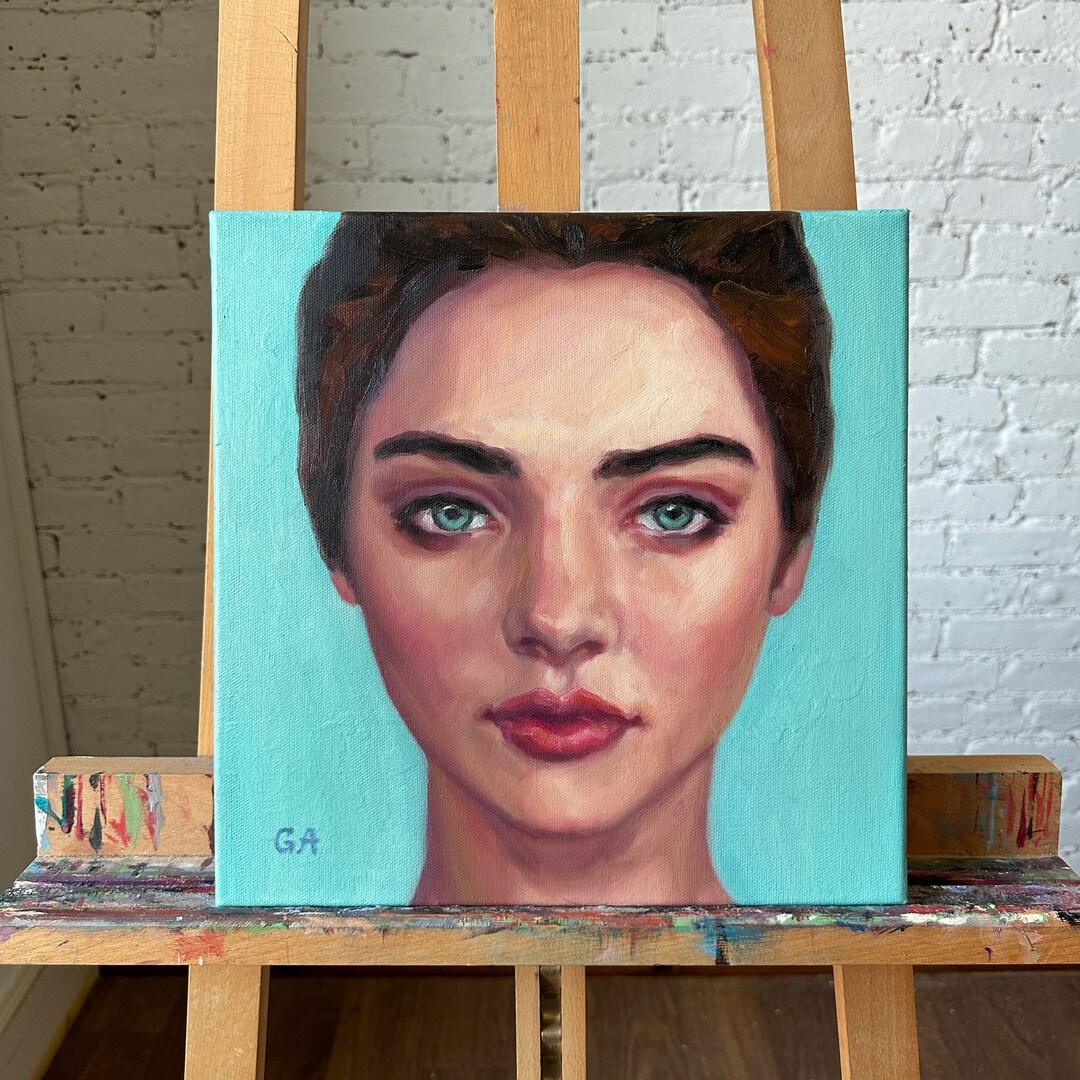 Female Original Oil Portrait Painting Woman Face Fine Art on Etsy
