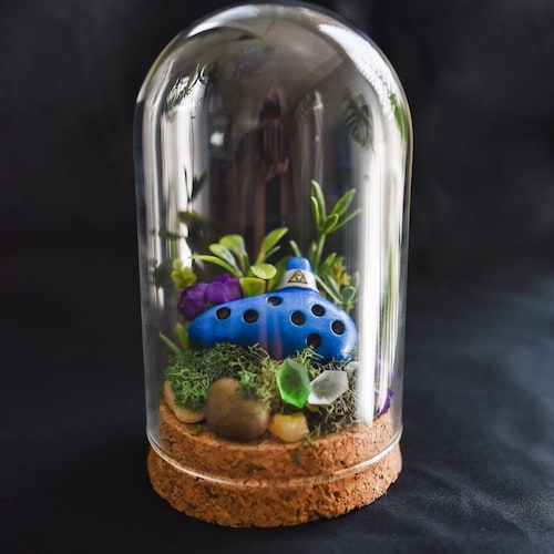 Mini terrario de Ocarina of Time, decoración del videojuego Legend of Zelda, regalo
