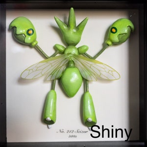 Scizor Pokemon Taxidermy Mantis Framed Wall Decor Oddities Curiosities Display Gift Shiny