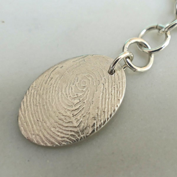 Personalised Fingerprint Silver Keyring