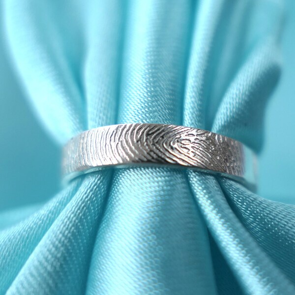 Silver Personalised Fingerprint Band - Ring