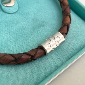 Personalised Leather Pawprint Bracelet