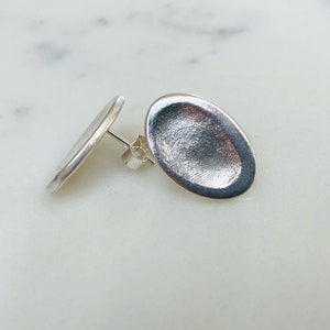 Personalised fingerprint silver stud earrings