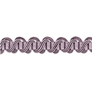 May include: A close-up of a purple braided trim with a wavy pattern. The trim is made of a soft, flexible material and is ideal for adding a touch of elegance to any project.