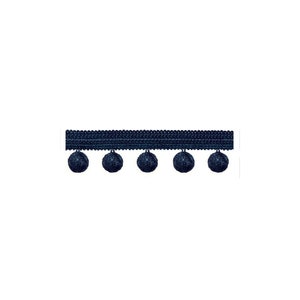 Principal Pom Pom Fringe, NAVY, Curtain trim, Roman Blind Trim, Cushion Trim, Pelmet Trim, Priced per Meter