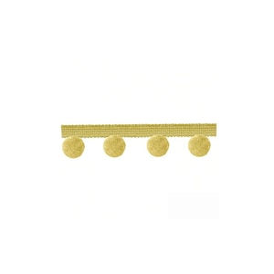 Hygge Small Pom Pom Fringe, OCHRE, Cushion Trim, Roman Blind Trim, Curtain Edging, Pelmet Trim, Tieback Trim, Sold by the meter