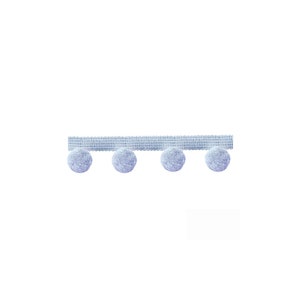 Hygge Small Pom Pom Fringe, DUCK EGG, Cushion Trim, Roman Blind Trim, Curtain Edging, Pelmet Trim, Tieback Trim, Sold by the meter