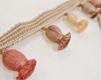 Cipolla Fringe Trim, Blush. Braid, Cushion, Lampshade, Blind Trim.