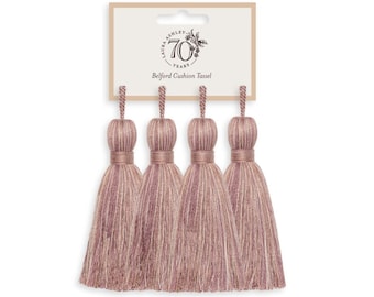 Laura Ashley Belford Cojín Borla (paquete de 4) Rubor, cojín Borla Borde Rosa