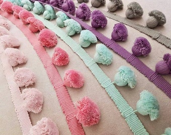 Tassel Ball Pompom Multicolour Fringe Trim Embellishment Onion Fringe Carnival Range Big Top Tassel Colours 1-8 Per Metre