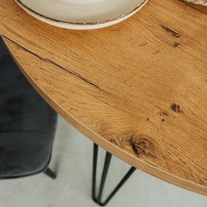 Runder Esstisch, Küchentisch mit Gestell im Haarnadel-Stil, rustikaler Wohnzimmertisch, Industrie-Stil, esstisch rund Bild 5