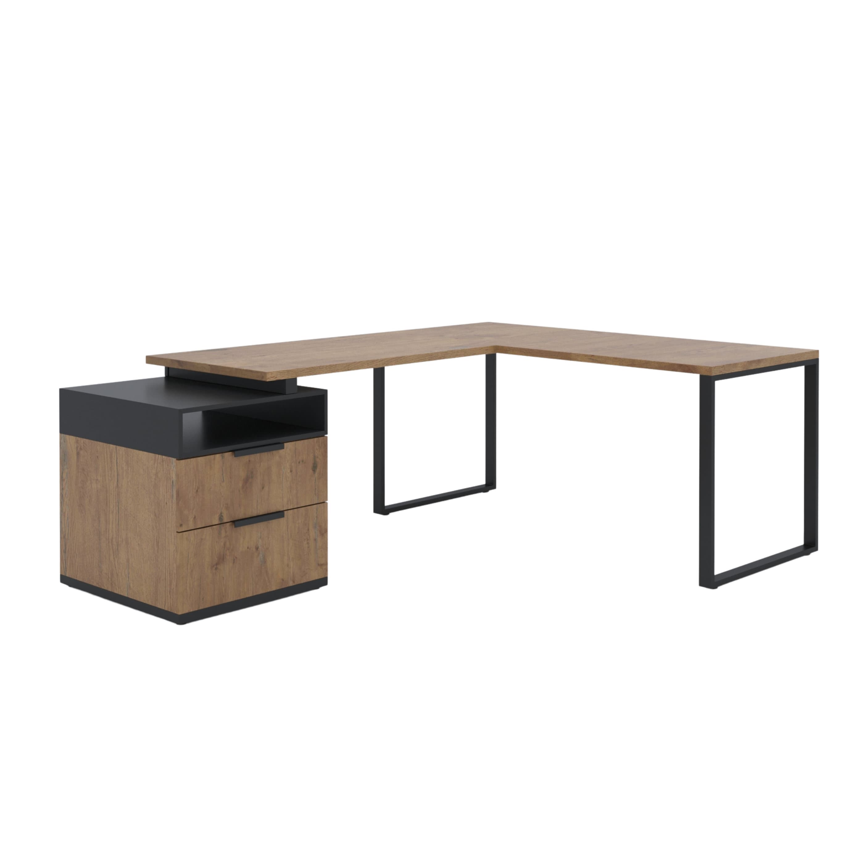 L Shaped Desk With Drawers, Corner Desk for Office, Home Office Desk L