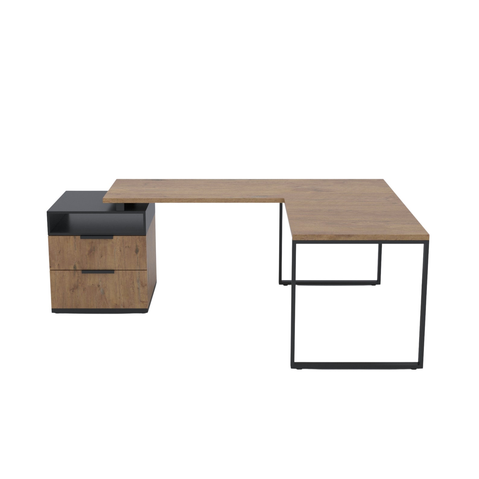 L Shaped Desk With Drawers, Corner Desk for Office, Home Office Desk L