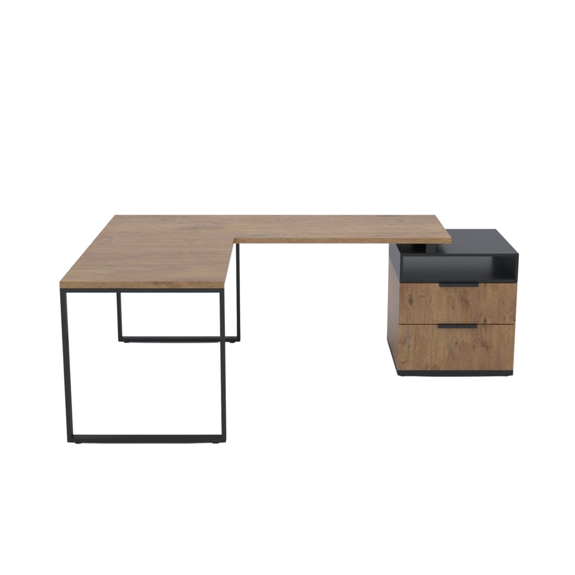 L Shaped Desk With Drawers, Corner Desk for Office, Home Office Desk L