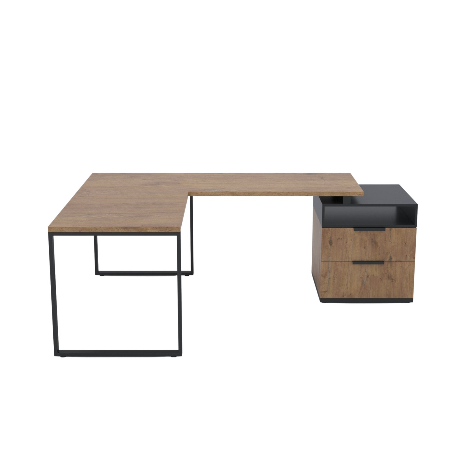 L Shaped Desk With Drawers, Corner Desk for Office, Home Office Desk L Shape, Corner Computer