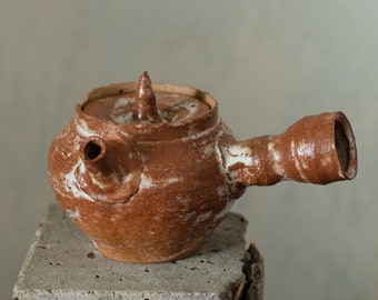 Kyusu 150 ml, théière Gongfu, théière en poterie, vaisselle Wabi sabi, thé japonais, grès, théière, bouilloire, théière avec poignée latérale