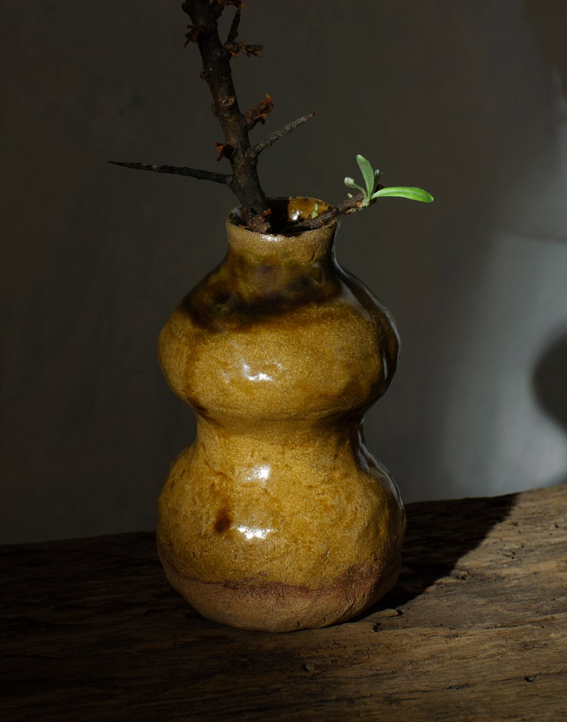 Vase for a tea board, Ikebana vase, Small vase, Vase for one flower, Interior vase, Clay vase, Vase in wabi sabi aesthetic image 2