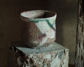 Ceramic cup, Yunomi, Wabi sabi cup, Rough teacup, Japanese tea cup, Guinomi