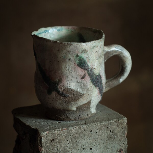 Tea cup, Yunomi, Ceramic coffee mug, handmade clay mug, cocoa mug, ceramic coffee cup, wabi sabi mug, textured ceramic mug, Rough teacup