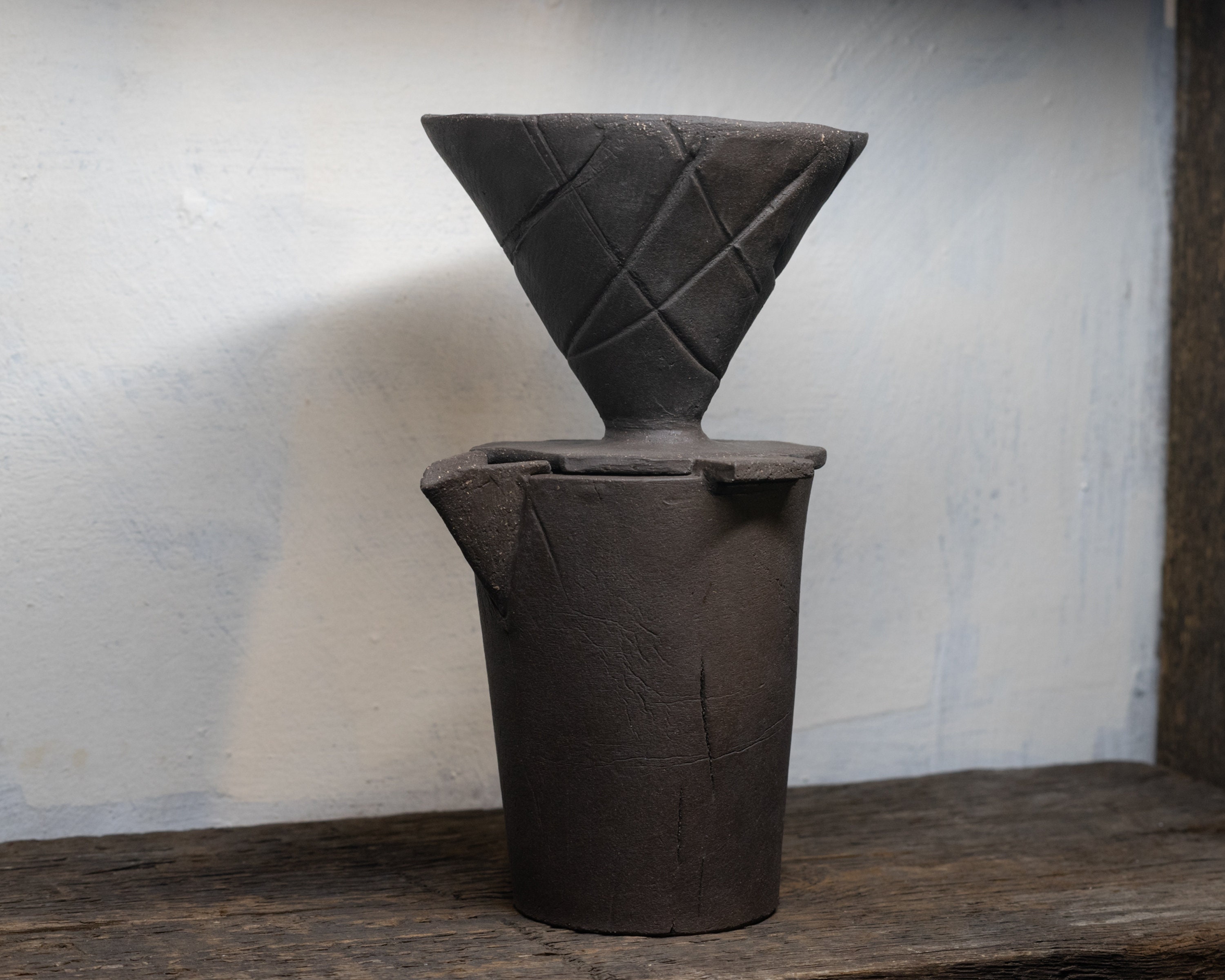 Coffee set ceramic pourover and clay coffee tumbler. V 60. Etsy