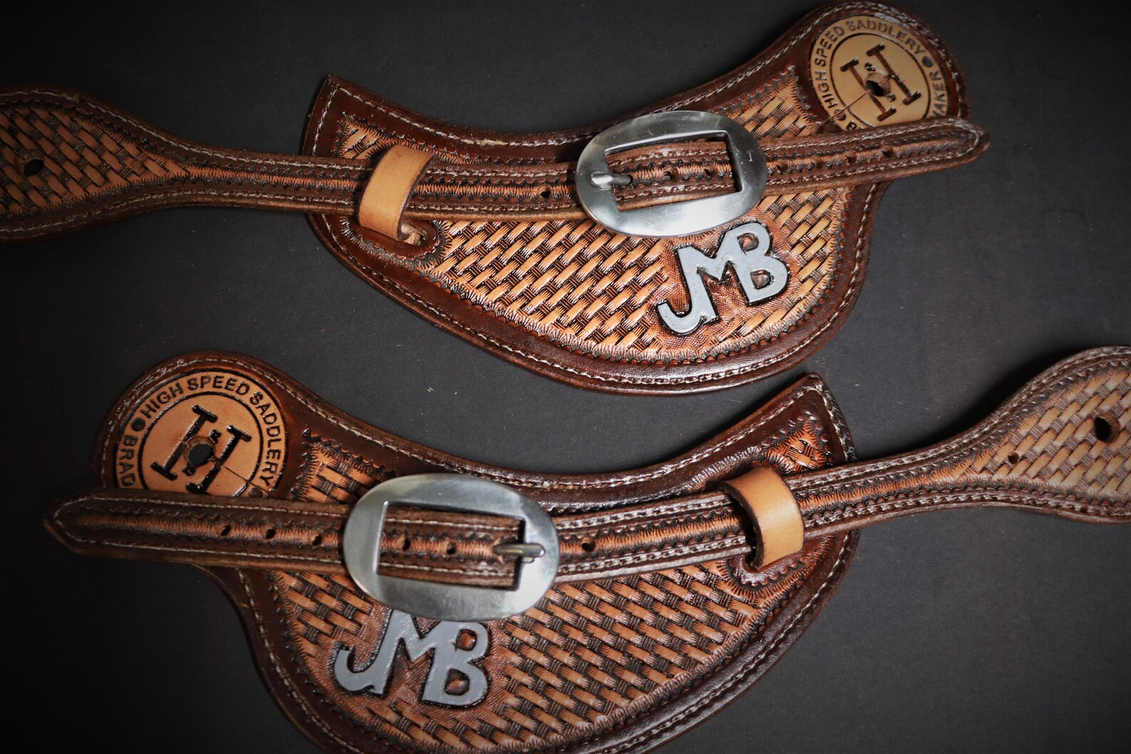 Customized Basket Weave Spur Straps Etsy