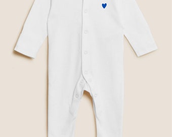Pyjama bébé Personnalisé manches longues  en coton - Ouverture devant - cadeau naissance - Baby Shower - Première Tenue naissance Maternité