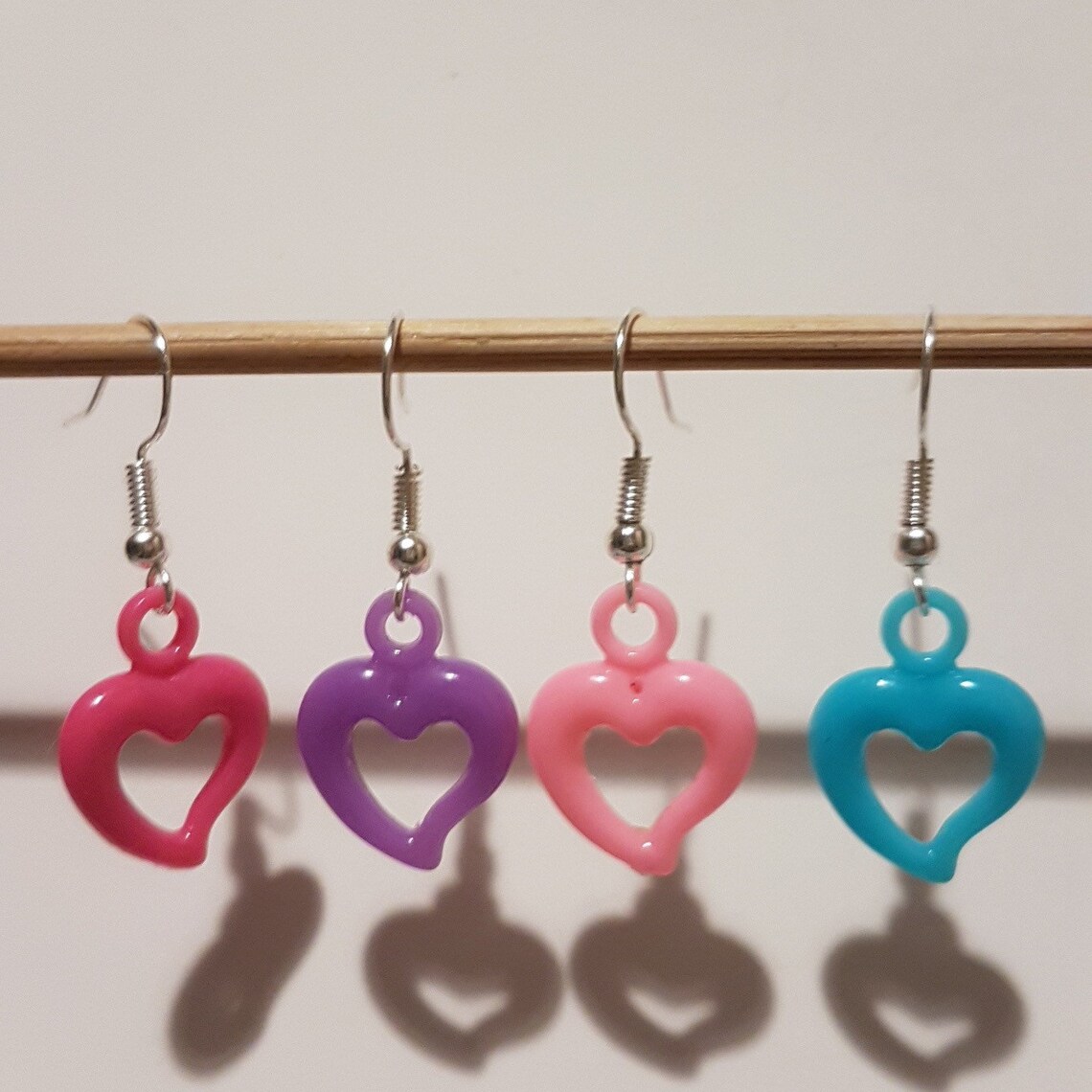 Cute acrylic heart earrings Etsy