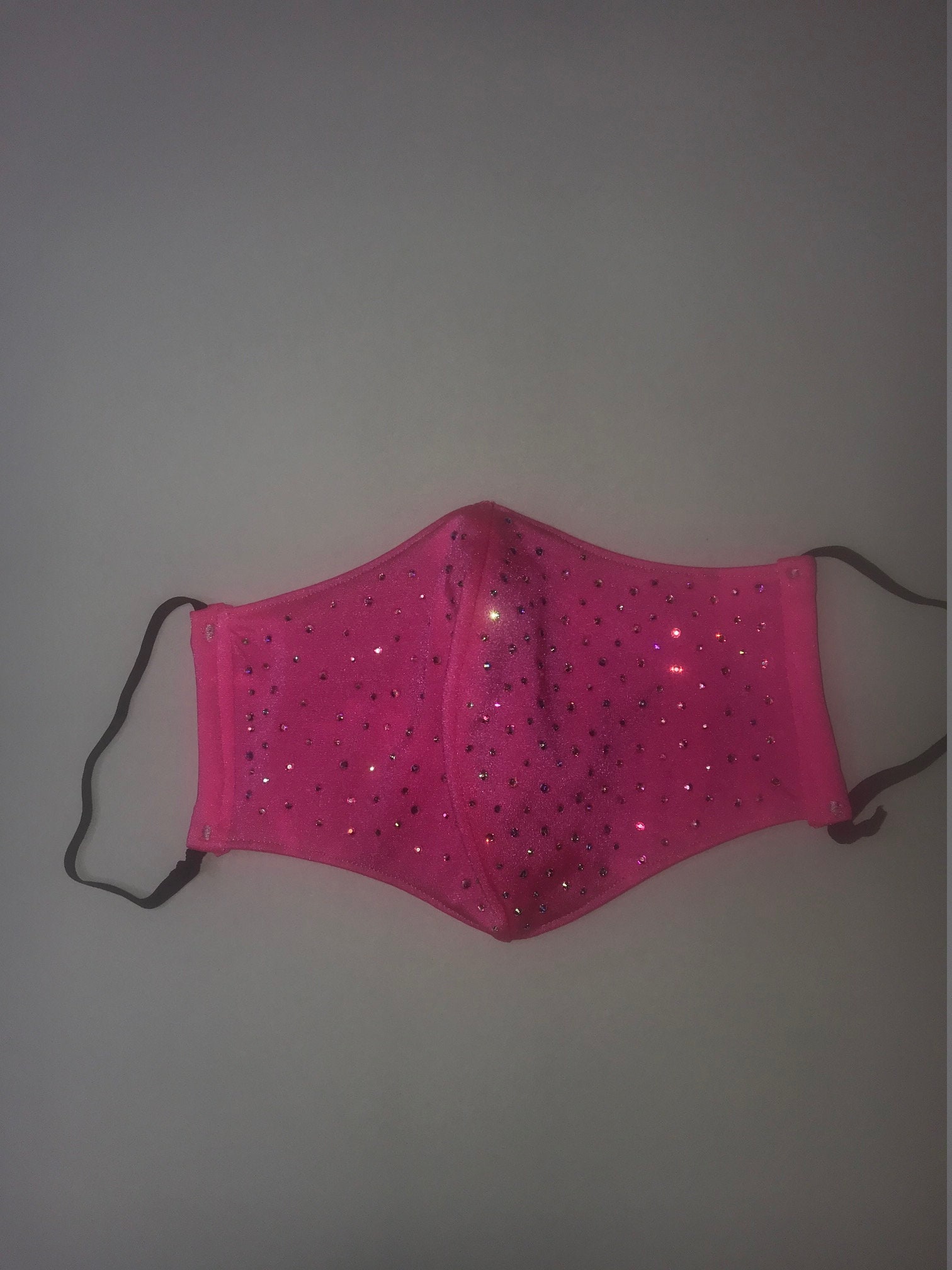 Custom Pink Rhinestone Face Mask Etsy