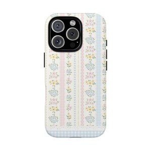 Coquette preppy pastel floral iphone case