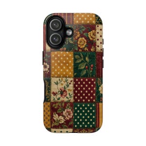 Jewel Tone Patchwork Phone Case, Jewel Tone Quilt Patchwork iPhone Case, Samsung Galaxy Case, Tough Protective Case