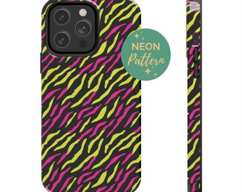 Neon 90s Phone Case, bright pink cell phone case, neon accessories, iphone 15 pro case, aesthetic phone case, iphone 13 case, animal print