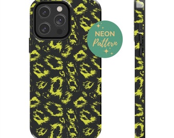 Neon animal print Phone Case, bright pink cell phone case, neon accessories, iphone 15 pro case, aesthetic phone case, iphone 13 case
