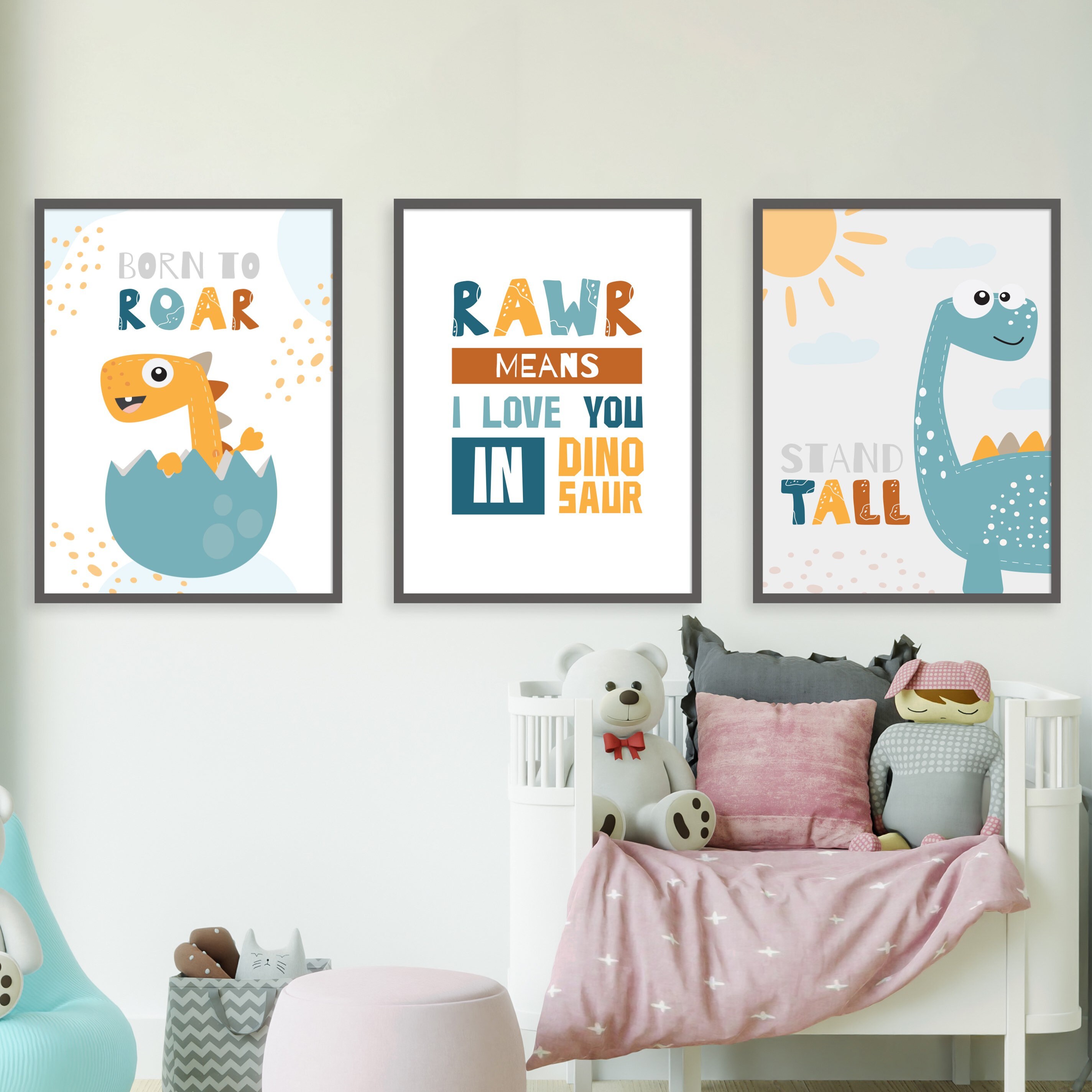 Dinosaur Wall Art Dinosaur Decor Dinosaur Prints | Etsy