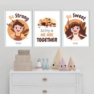 Stampa Hansel e Gretel, Hansel e Gretel Wall Art, Stampa da favola, Set di 3 stampe, Decorazione murale, Nursery Room, Kids Wall Art