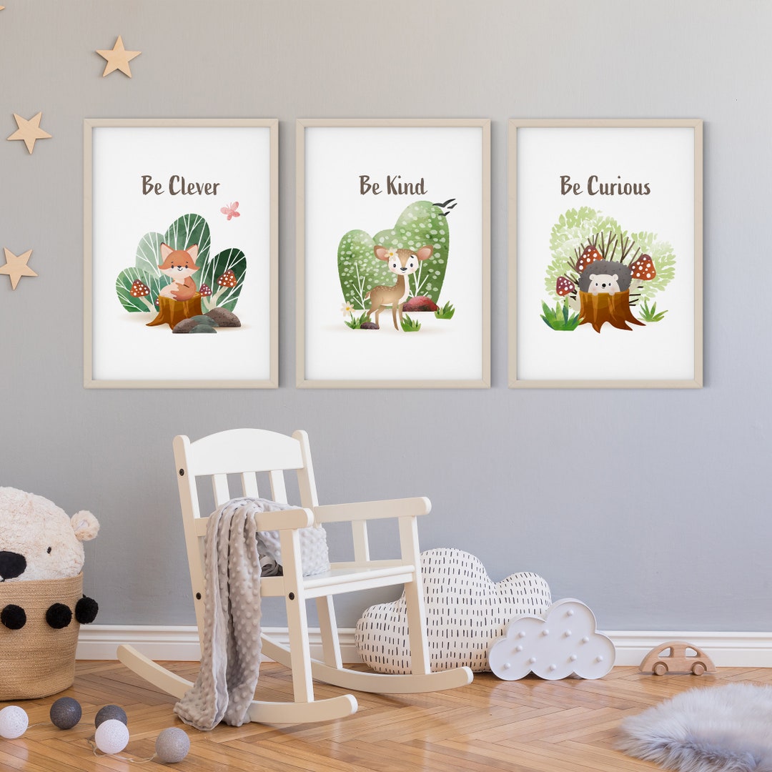 Woodland Animal Prints | Woodland Animal Wall Decor | Nursery Wall Art ...