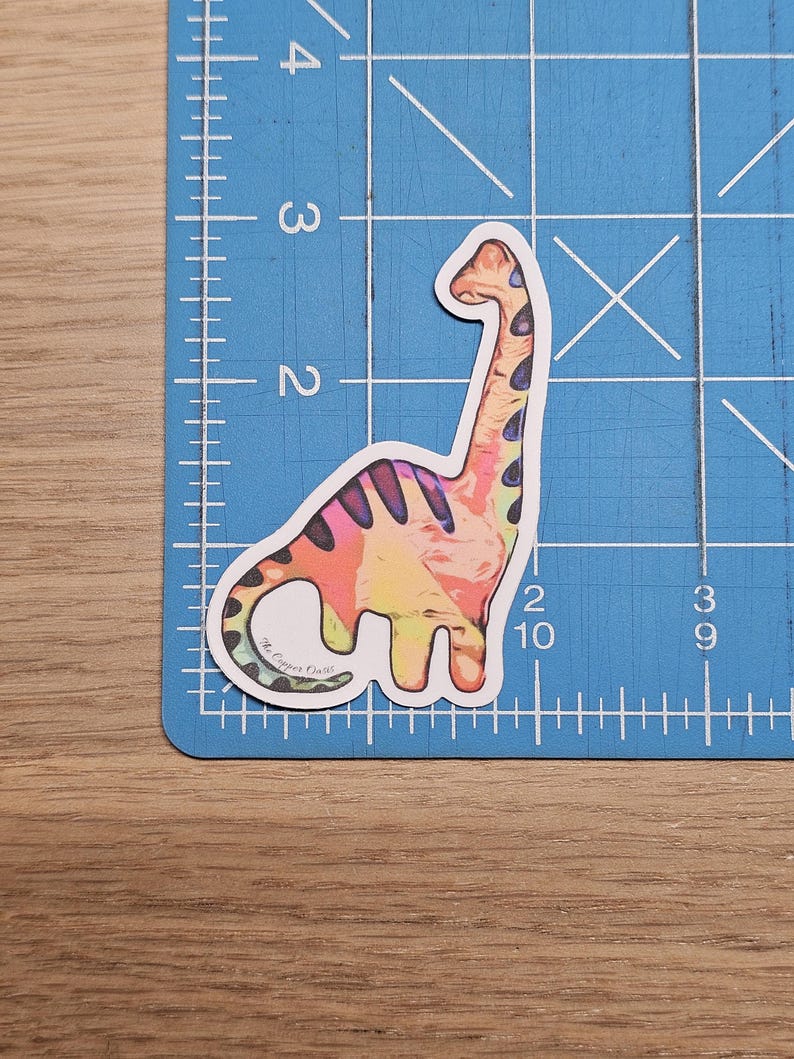 Brontosaurus Sticker: Flame Painted Dinosaur, Water Bottle Decal - Etsy
