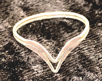 Double Chevron Stacking Rings in Sterling Silver - Handmade