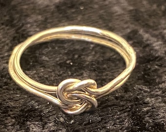 Double Love Knot Ring in Sterling Silver - Handmade