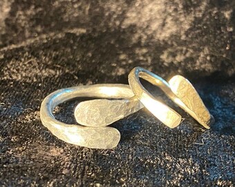 Handmade Bypass Ring in Sterling Silver or Argentium - Handmade