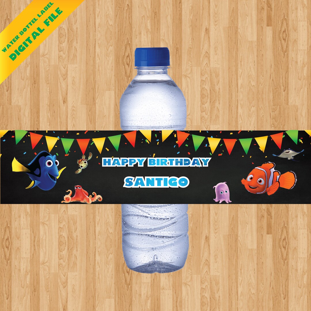 Finding Dory Water Bottle Labels, Water Bottle Stickers, Birthday Party ...