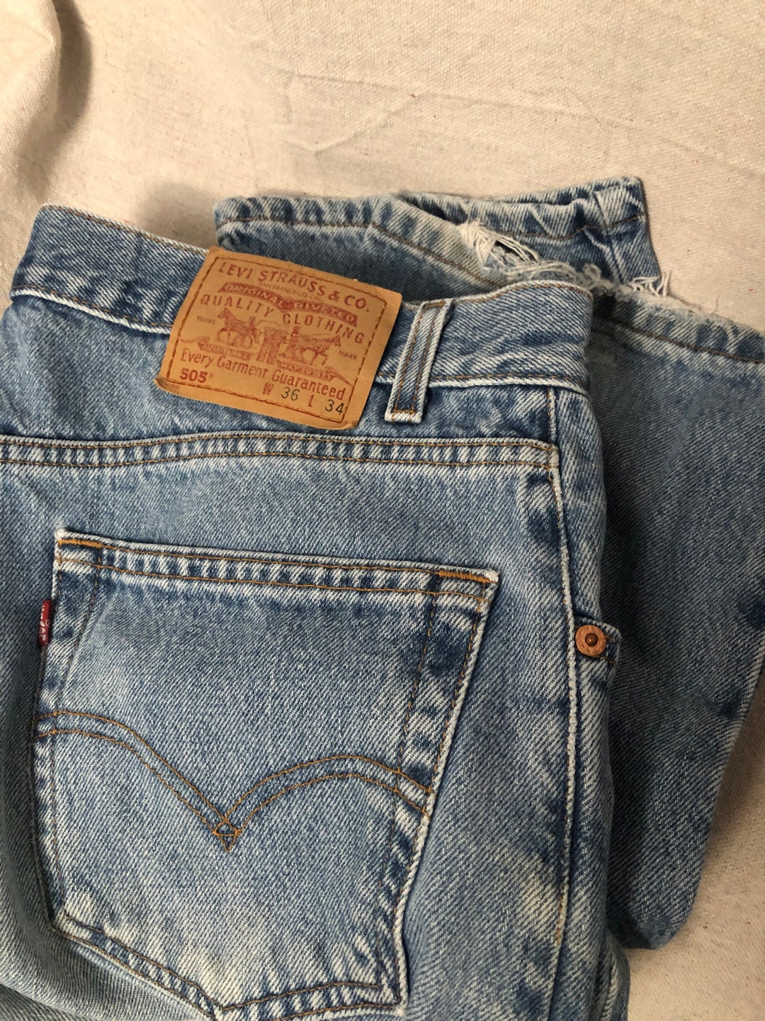 90s Vintage Mens Levis Classic 505 Regular Fit Regular Wash Jeans 36x34 ...