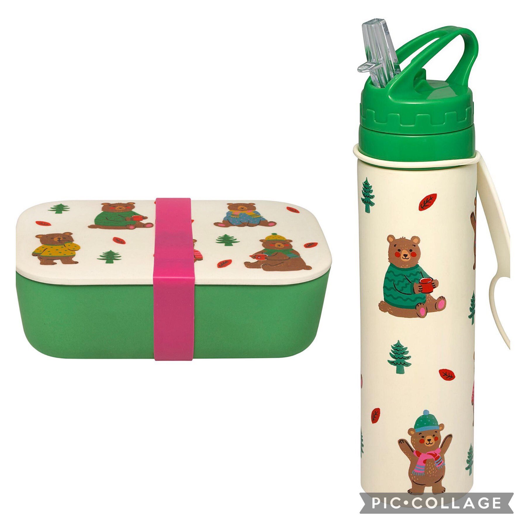 Cath Kidston Woodland Bear Lunchbox & Foldable Bottle Set Etsy