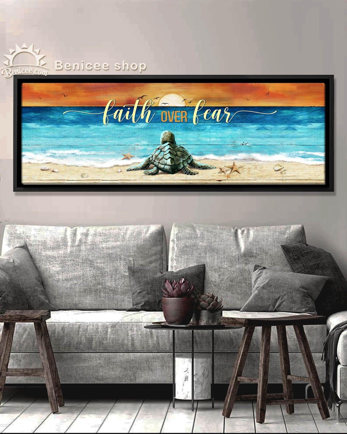 Coastal Wall Art Framed/Wrapped Large Canvas 16x48 inches Etsy