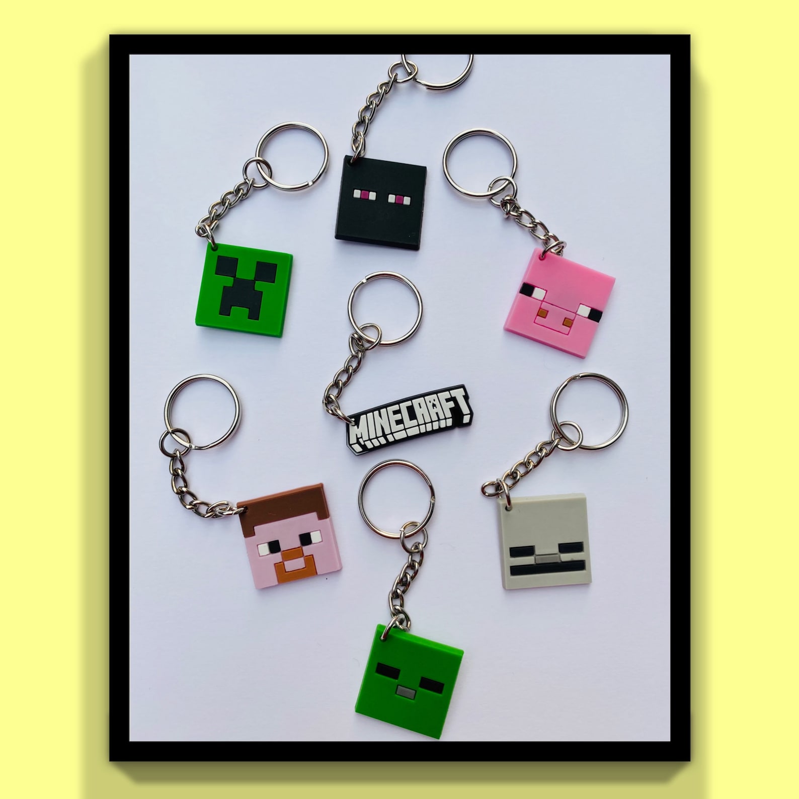 Minecraft Keyrings / Keychains Minecraft Game Characters Etsy