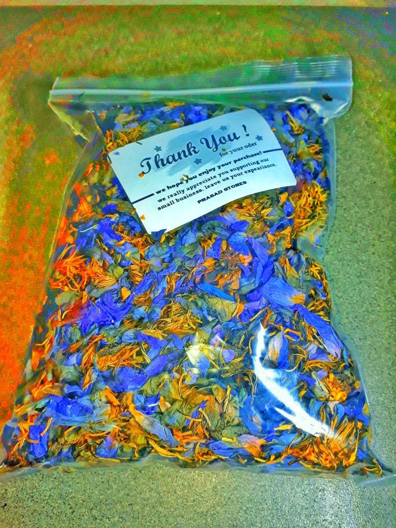 100 Organic Dried Blue Lotus Flowers,nymphaea Caerulea, Blue Tea