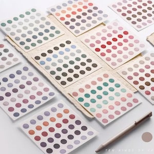 6mm Washi Papier Dot Aufkleber japanische inspiriert Scrapbook Journal DIY Satz von 10
