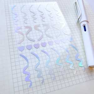 Holographic Sticker Sheet Waterproof Scrapbooking Journal
