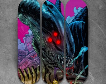 Aliens Xenomorph 3 x Skatedeck Artwork