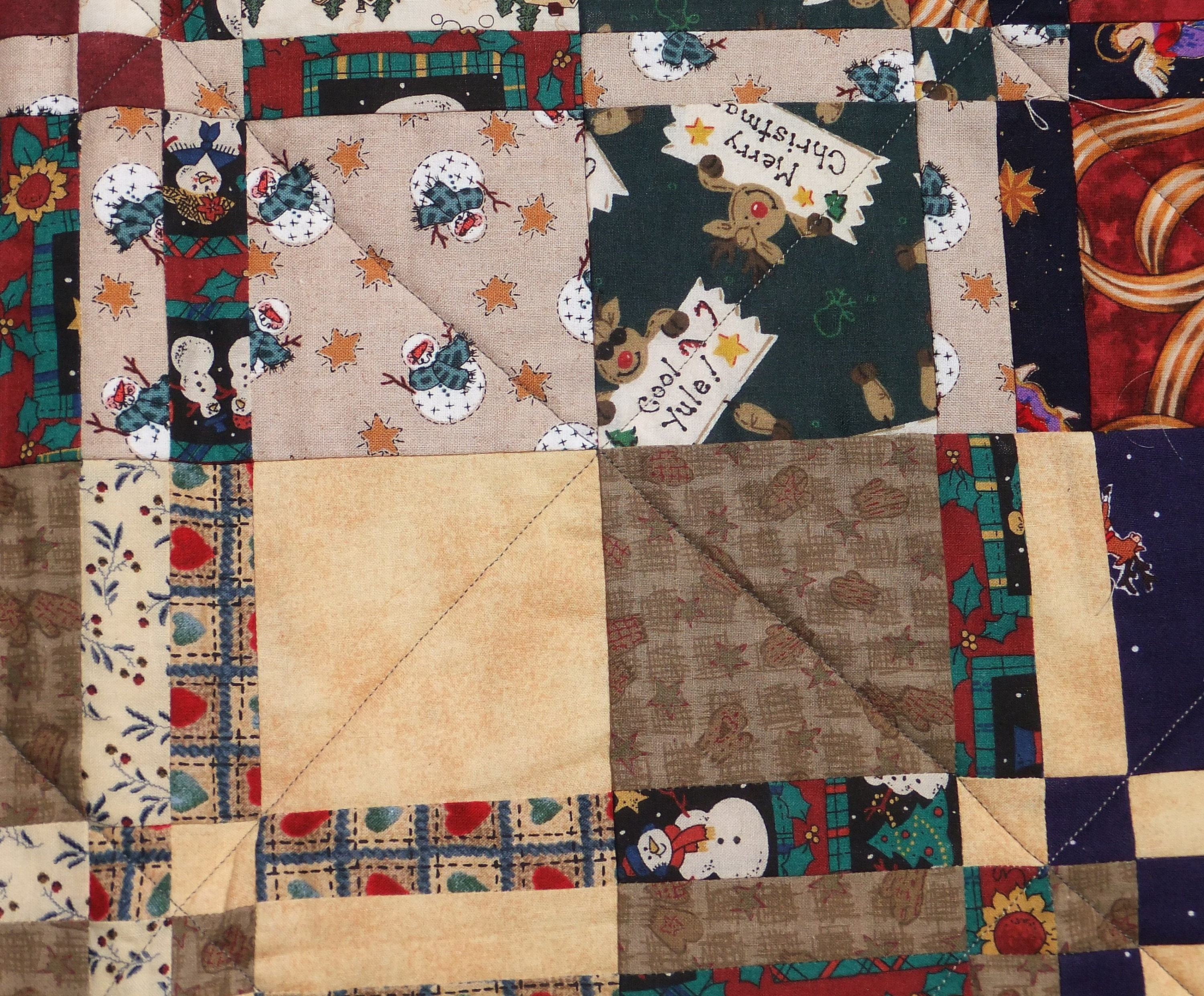 Full Size Quilt Hidden Nine Patch/log Cabin Reversible Etsy