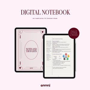 Digital Notebook | Minimalist iPad Notebook for GoodNotes & Notability | Hyperlinked PDF | Digital Journal | Aesthetic Note-Taking Planner